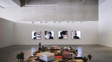 <em>Mickalene Thomas: Mentors, Muses, and Celebrities</em>, installation view, Contemporary Art Museum St. Louis, September 8–December 31, 2017. Photo: Dusty Kessler.