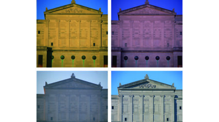 Robert Pettus, <em>Grand Center Light</em> (detail, four of thirty-six), 2003–2006. C-Print mounted on aluminum, 36 x 36 inches. Courtesy the artist and Bruno David Gallery, St. Louis.