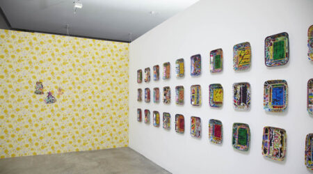 <em>Thomas Lanigan-Schmidt: The True Praxis of Dotty Page, Willy Nilly & the Book of Roof, Read Daily by Savant in the Cathedral of  St. Anamnesis, & the Sacred Dentures of Emma Street</em>, installation view, Contemporary Art Museum St. Louis, April 30–May 23, 2010. Photo: Torno Brothers Photography.