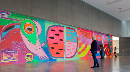 <em>Katherine Bernhardt</em>, installation view, Contemporary Art Museum St. Louis, January 27–April 16, 2017. Photo: David Johnson.