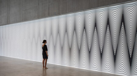 <em>Claudia Comte: Electric Burst (Lines and Zigzags)</em>, installation view, Contemporary Art Museum St. Louis, May 11–August 19, 2018. Photo: Dusty Kessler.