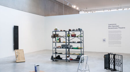 <em>Lawrence Abu Hamdan: Earwitness Theatre</em>, installation view, Contemporary Art Museum St. Louis, May 17–August 18, 2019. Photo: Dusty Kessler.