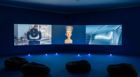 <em>Guan Xiao: Fiction Archive Project</em>, installation view, Contemporary Art Museum St. Louis, January 18–April 21, 2019. Photo: Dusty Kessler.