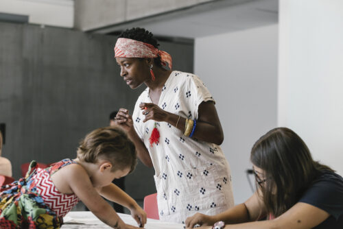 Teaching-artist-in-residence Dail Chambers. Photo: Rebecca Clark.