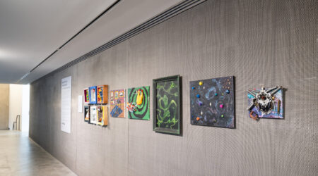 <em>New Art in the Neighborhood: How to Change Yours̶e̶l̶f̶ World</em>, installation view, Contemporary Art Museum St. Louis, September 8, 2023–February 11, 2024. Photo: Dusty Kessler.