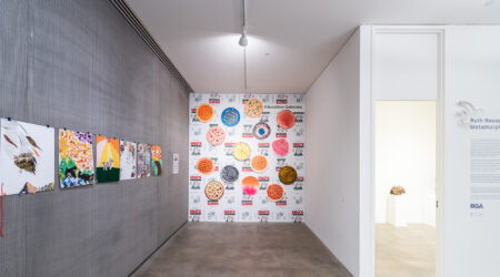 <em>LEAP Middle School Initiative: Collage, Portraits, and Pizzas</em>, installation view, Contemporary Art Museum St. Louis, September 8, 2023–February 11, 2024. Photo: Dusty Kessler.