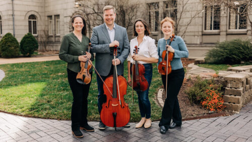 St. Louis Symphony Orchestra musicians Kristin Ahlstrom, Bjorn Ranheim, Eva Kozma, and Shannon Williams. Photo: Celeste Golden Andrews