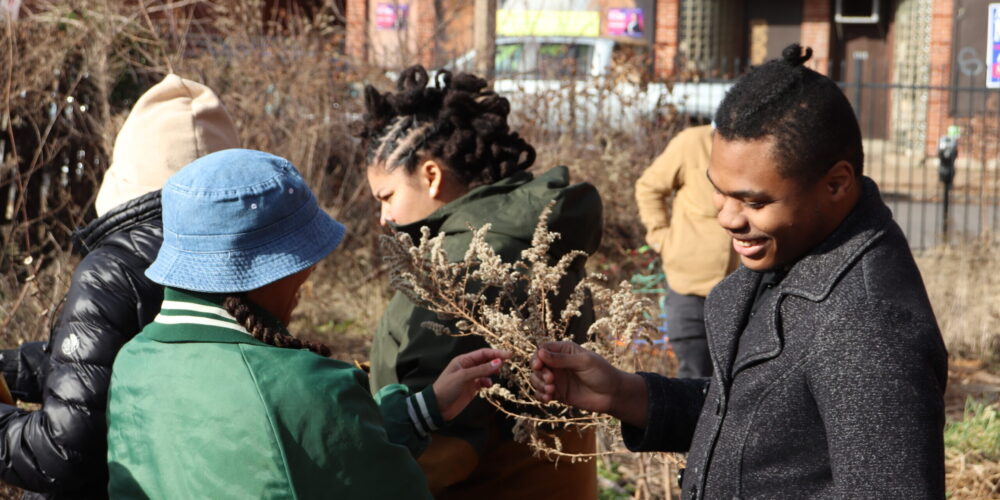 Members of the North St. Louis Creative Field Guide working group at an excursion to Northside Workshop. Photo: CAM staff.