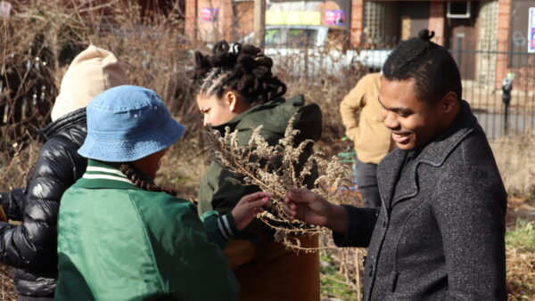 Members of the North St. Louis Creative Field Guide working group at an excursion to Northside Workshop. Photo: CAM staff.